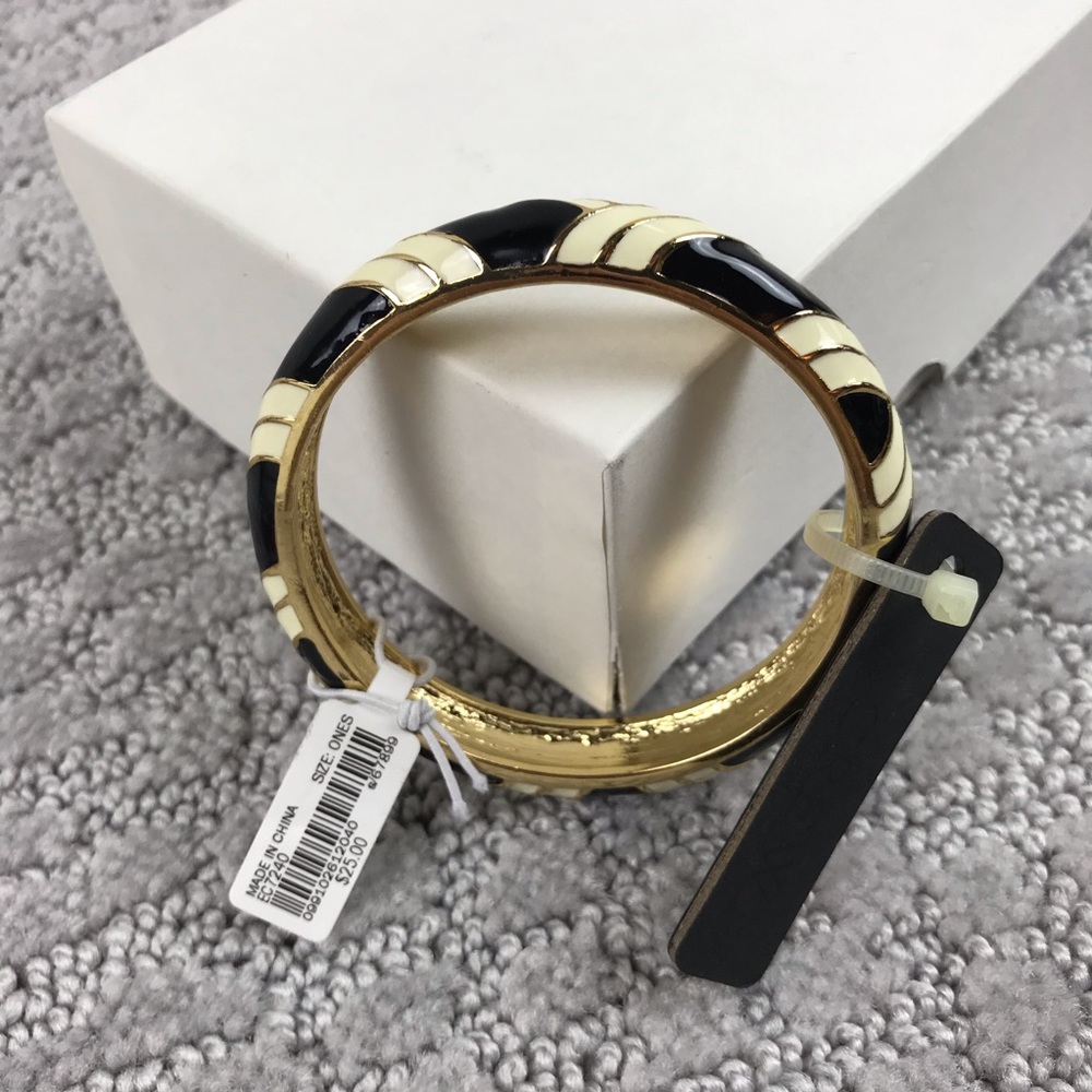 NWT jcrew black creme bangle bracelet